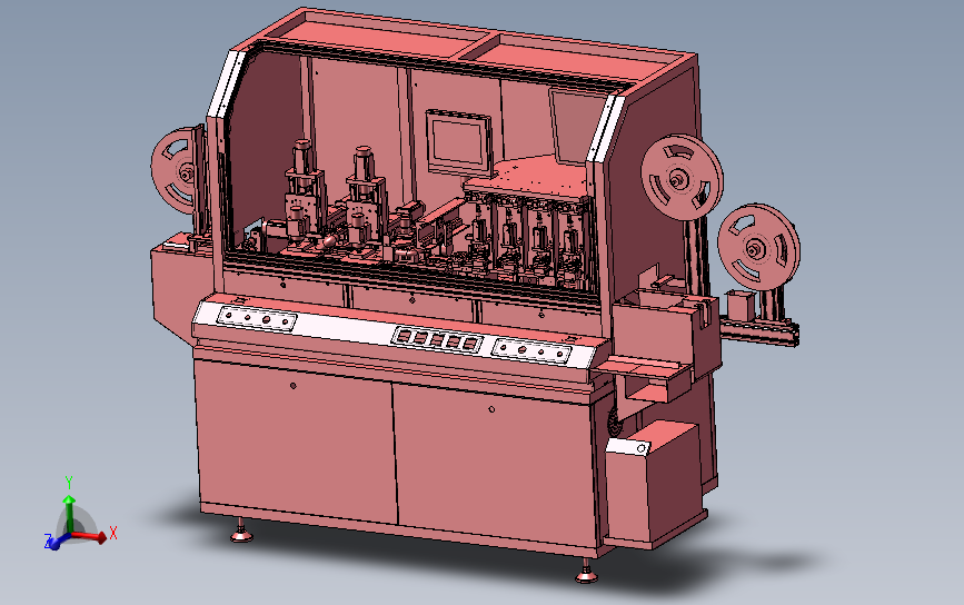 银行卡开槽植芯片机 3D模型SolidWorks三维设计图