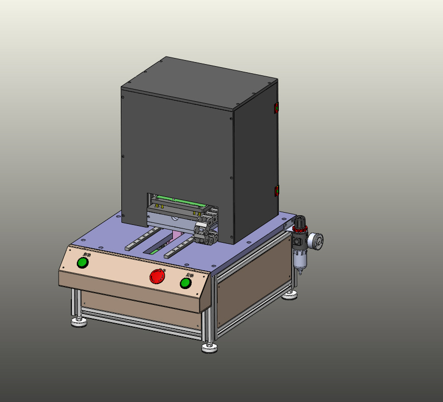 影像显示板按键检测机3D模型SolidWorks三维设计图