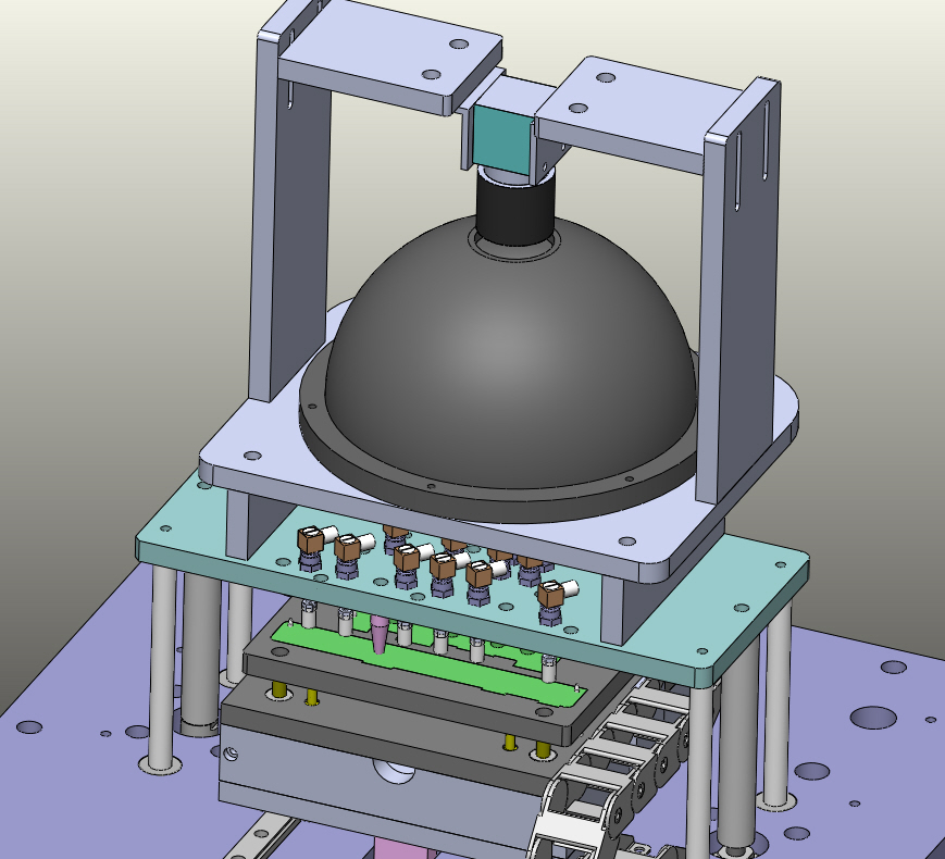 影像显示板按键检测机3D模型SolidWorks三维设计图