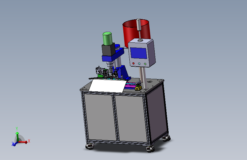 雨刮器中心支架旋铆机 3D模型SolidWorks三维设计图