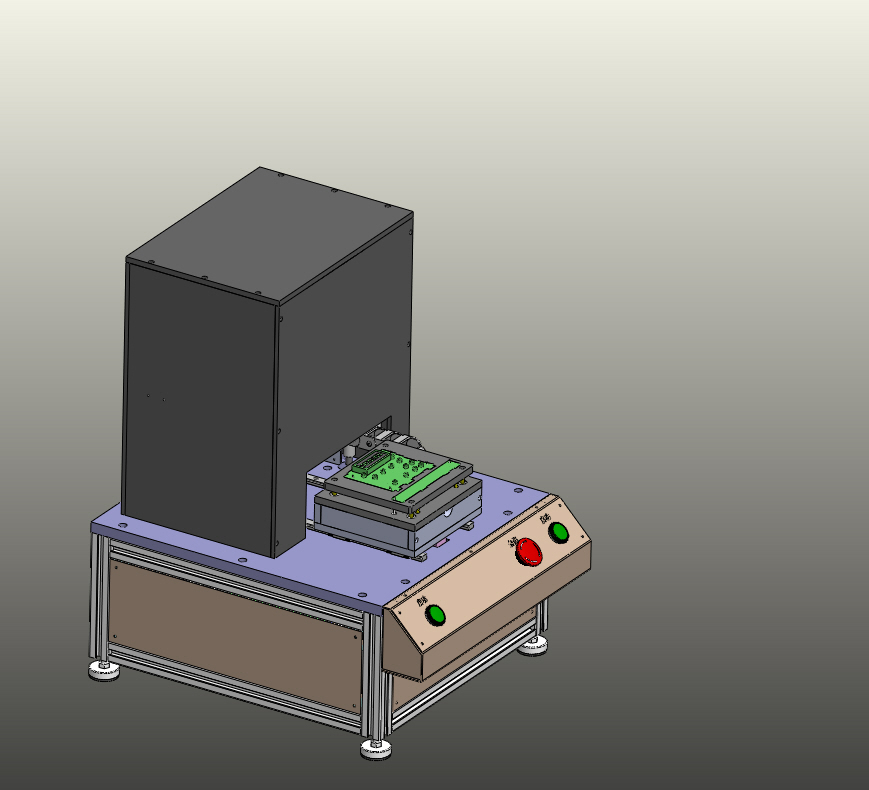 影像显示板按键检测机3D模型SolidWorks三维设计图