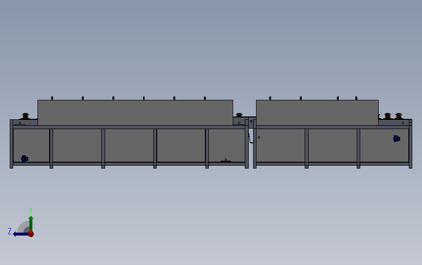增压器中间体清洗机+干燥浸油流水线 3D模型SolidWorks三维设计图