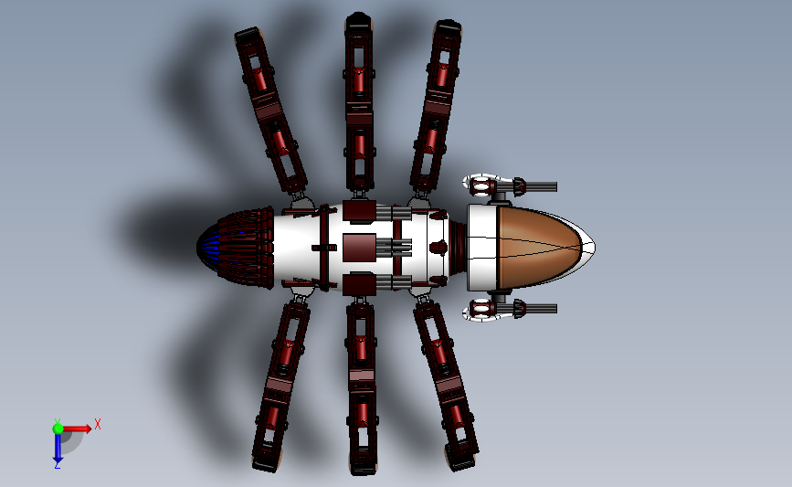 蜘蛛机器人 3D模型SolidWorks三维设计图