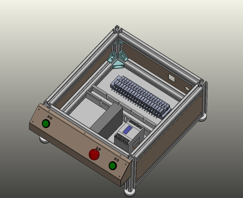 影像显示板按键检测机3D模型SolidWorks三维设计图