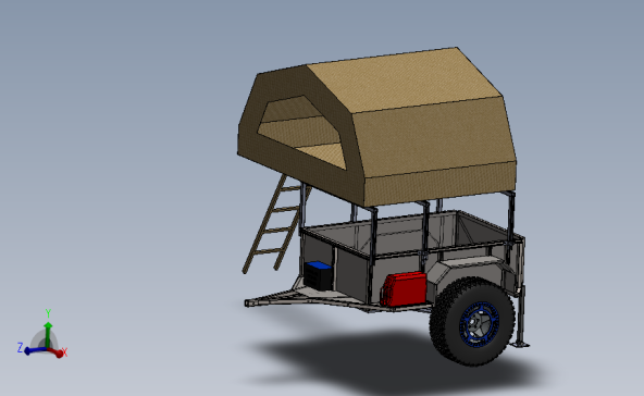 越野拖车箱 3D模型SolidWorks三维设计图