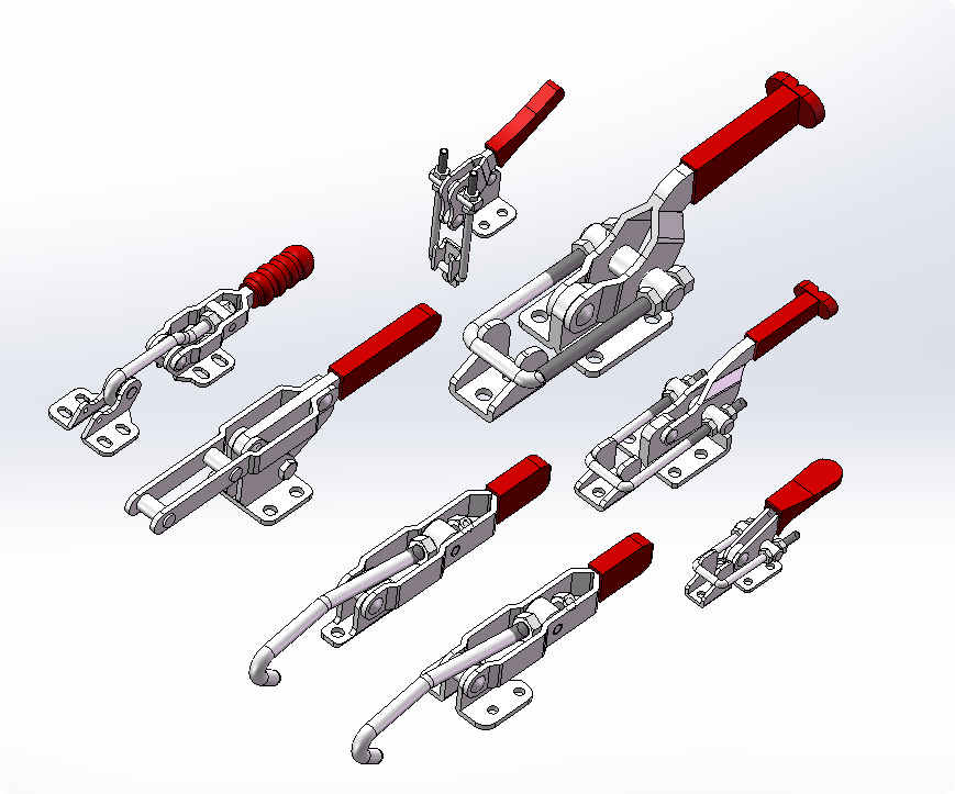快速夹钳 快速夹钳门栓式 肘夹 SolidWorks原版建模 型号全