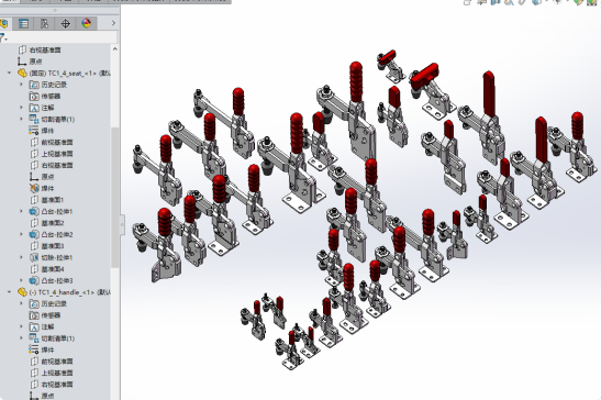 快速夹钳 快速夹钳垂直式 肘夹 SolidWorks建模 型号全