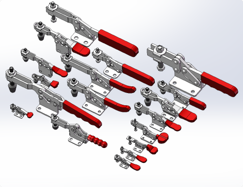 快速夹钳 快速夹钳水平式 肘夹 SolidWorks建模 型号全