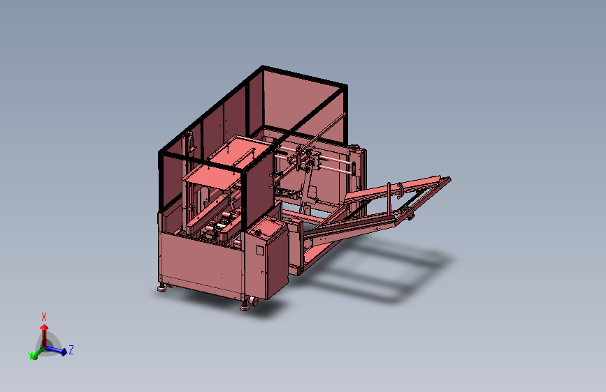 纸箱折叠包装机3D模型SolidWorks三维设计图