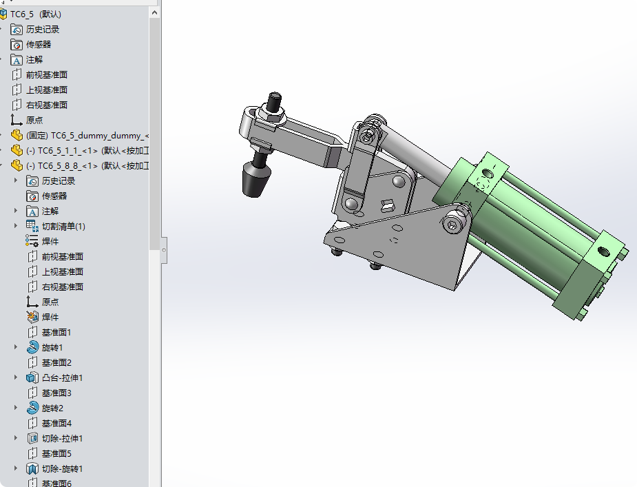 快速夹钳 快速夹钳气动夹钳 肘夹 SolidWorks建模 型号全