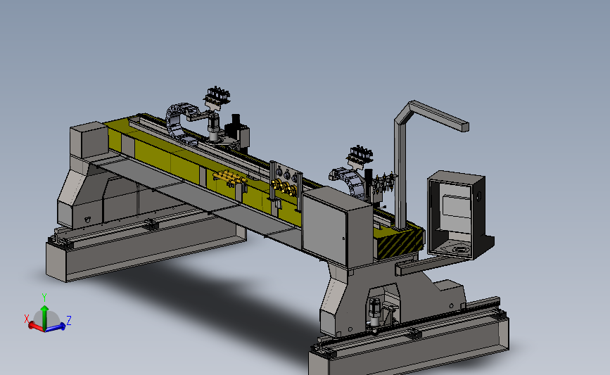数控龙门气割机 3D模型SolidWorks三维设计图