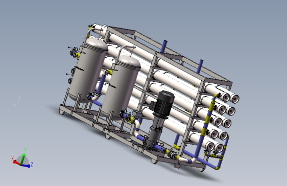 水处理设备 3D模型SolidWorks三维设计图