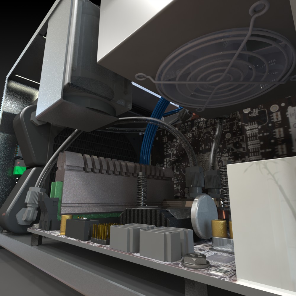 水冷机箱3D模型SolidWorks三维设计图