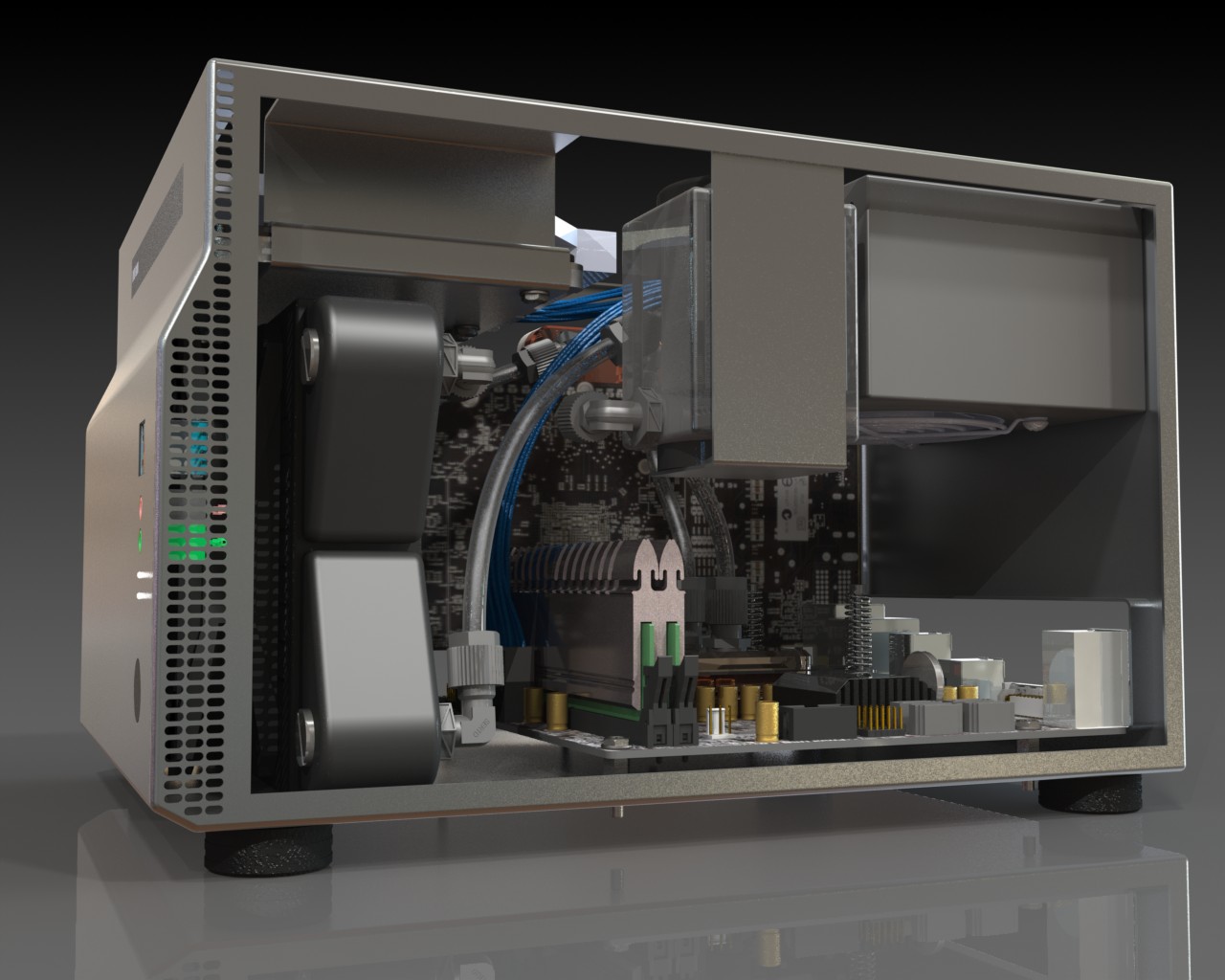 水冷机箱3D模型SolidWorks三维设计图