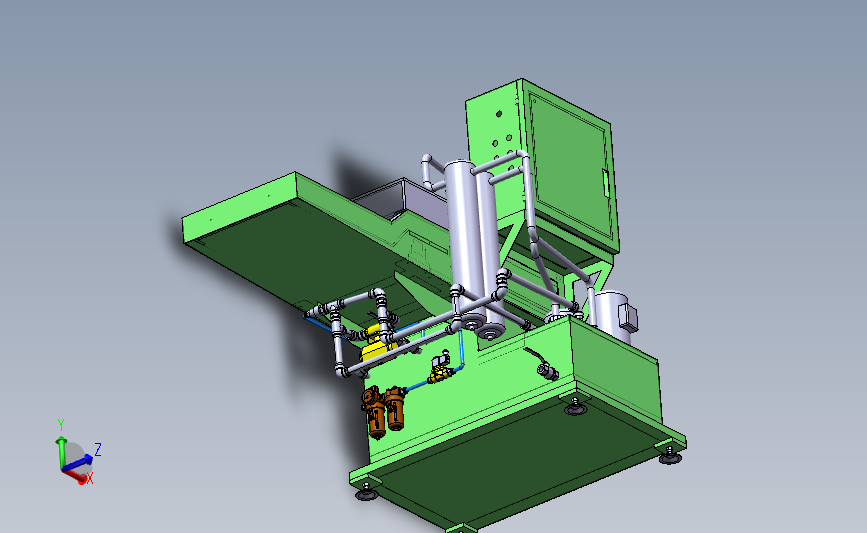 双油路涂油机（SW设计） 3D模型SolidWorks三维设计图