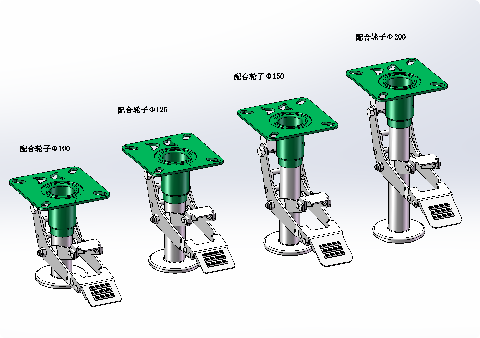 地刹器 脚踏制动器 SolidWorks建模