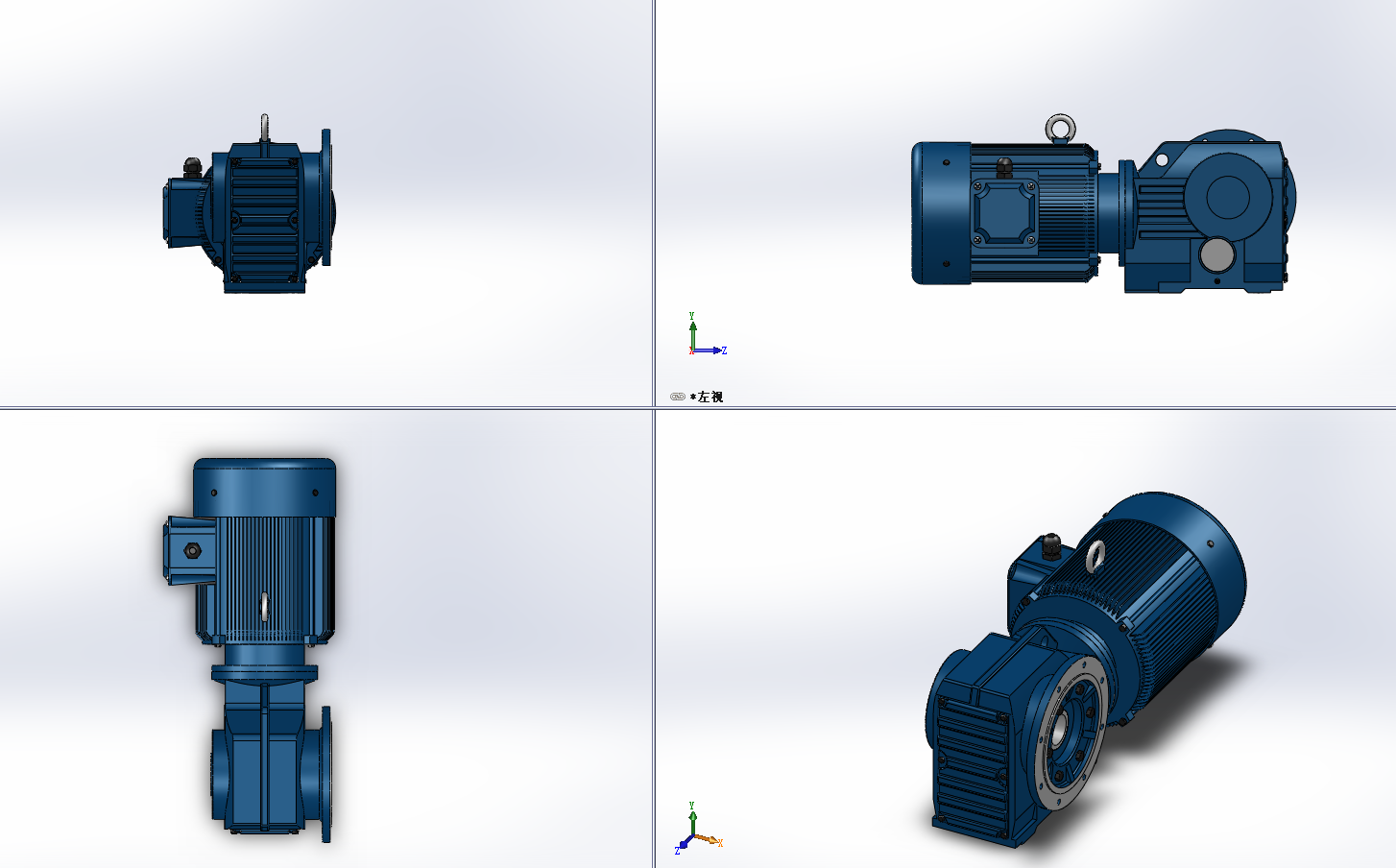 7款KFK10法兰安装斜齿轮-伞齿轮减速电机