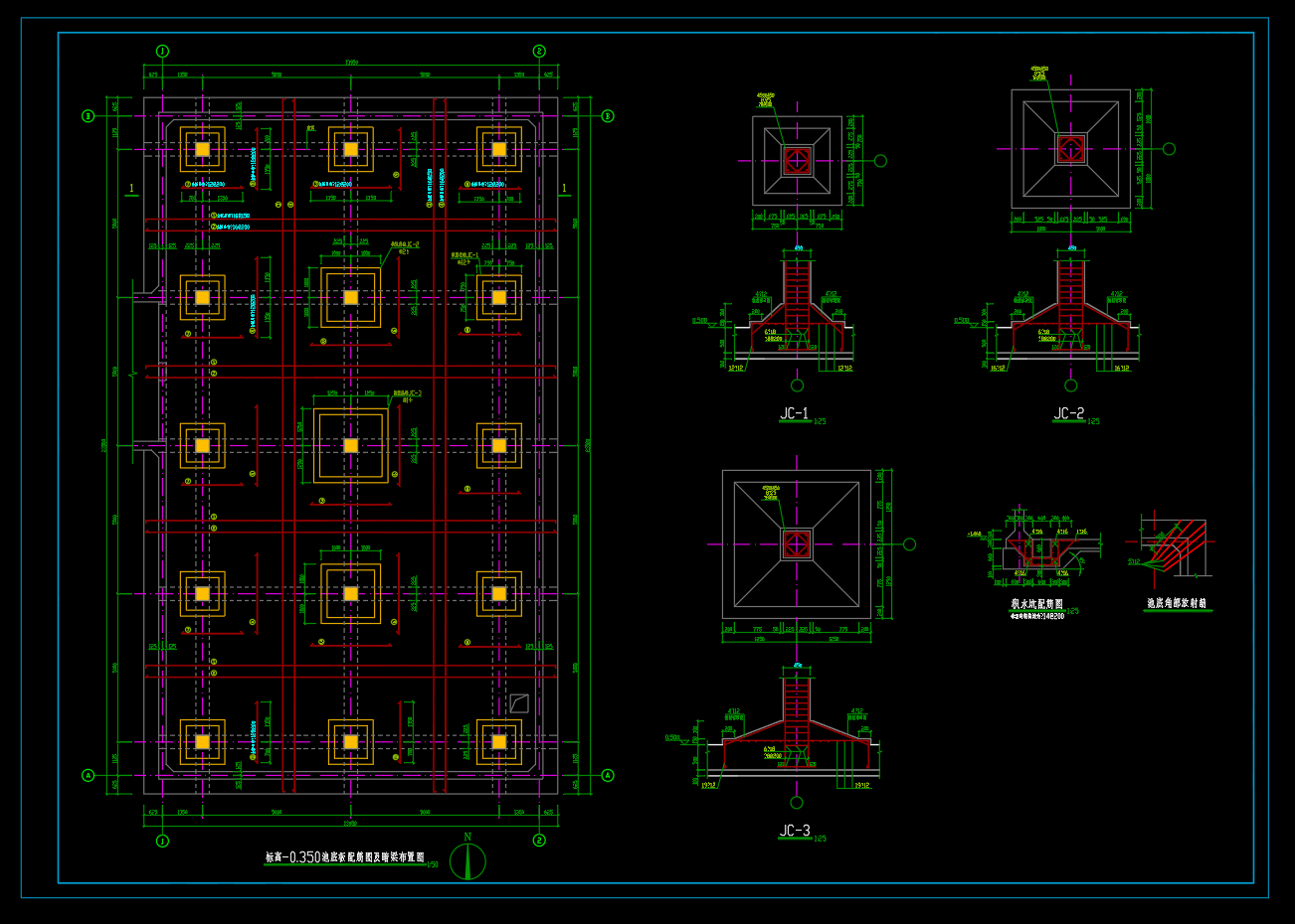 钢筋混凝土框架冷却塔结构施工图