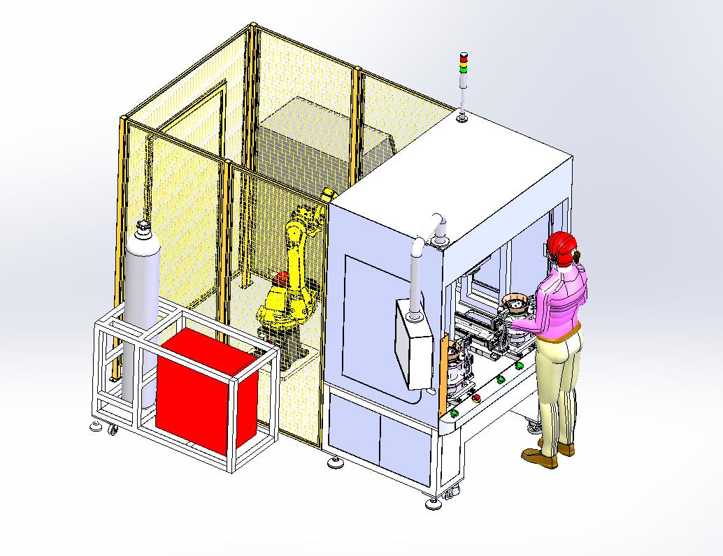 手动上料自动夹紧定位-自动旋转输送-钣金氩弧焊自动焊机械手