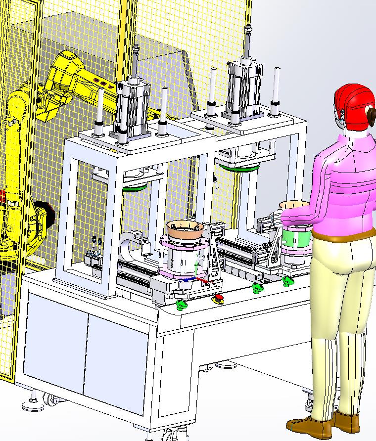手动上料自动夹紧定位-自动旋转输送-钣金氩弧焊自动焊机械手