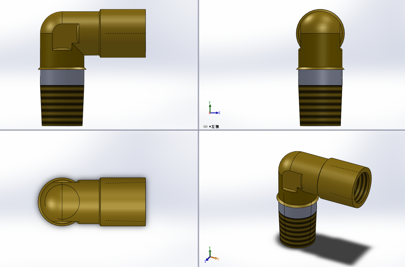 6款组合式直角终端管接头(BSP)