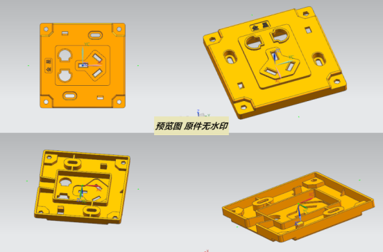 五孔电源插座面板注塑模具设计含UG三维图 1089043
