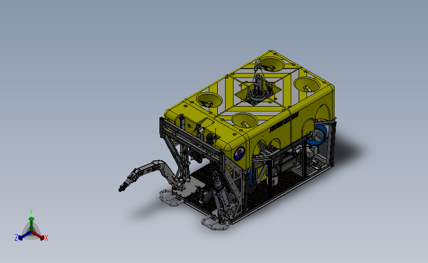 水下机器人（无人遥控潜水器） 3D模型SolidWorks三维设计图