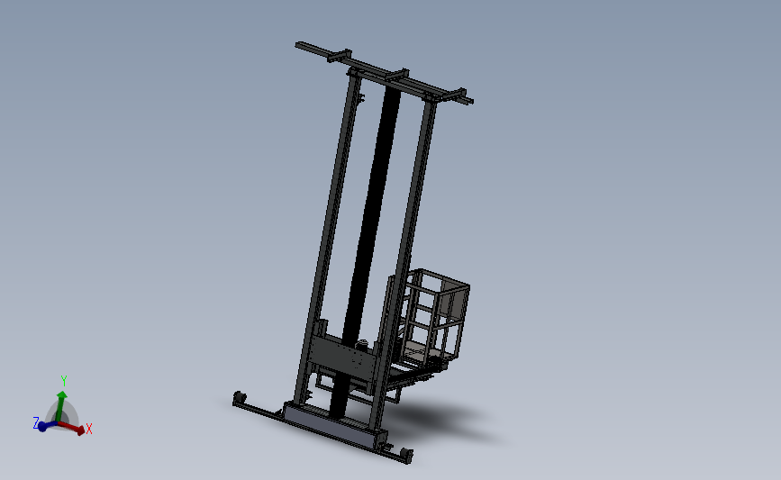 涂装线三维升降台车（丝杠升降装置） 3D模型SolidWorks三维设计图