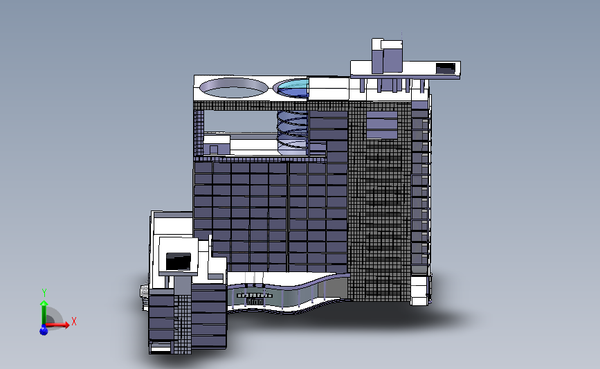 图书馆 3D模型SolidWorks三维设计图