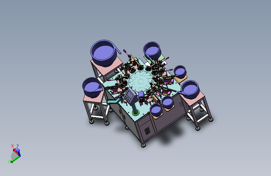 微动开关组装机、开关内部元件自动化组装3D模型SolidWorks三维设计图