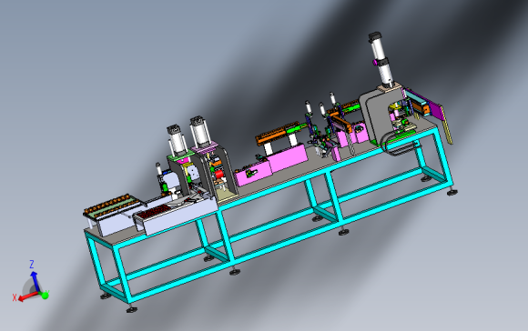 微波炉阳极组装生产线 3D模型SolidWorks三维设计图