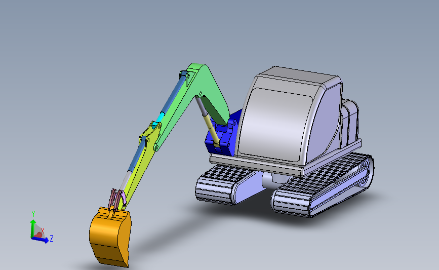 挖掘机（赠送运动代码） 3D模型SolidWorks三维设计图
