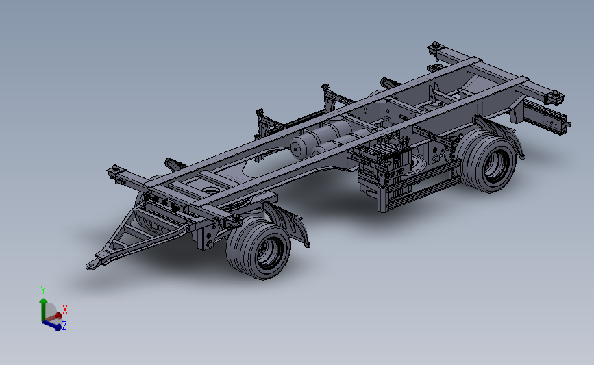 拖车底盘3D模型SolidWorks三维设计图