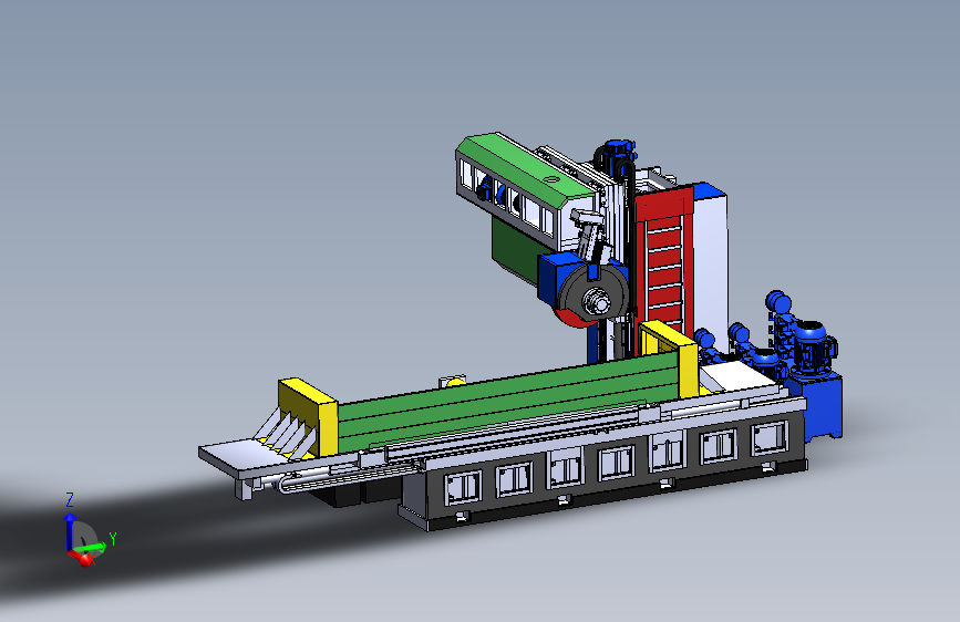 平面自动磨床 3D模型SolidWorks三维设计图