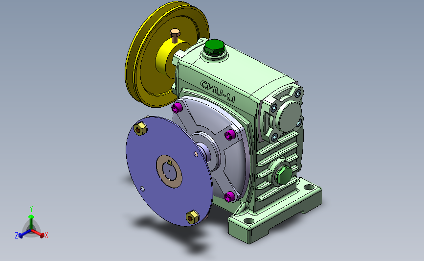蜗轮蜗杆减速器 3D模型SolidWorks三维设计图