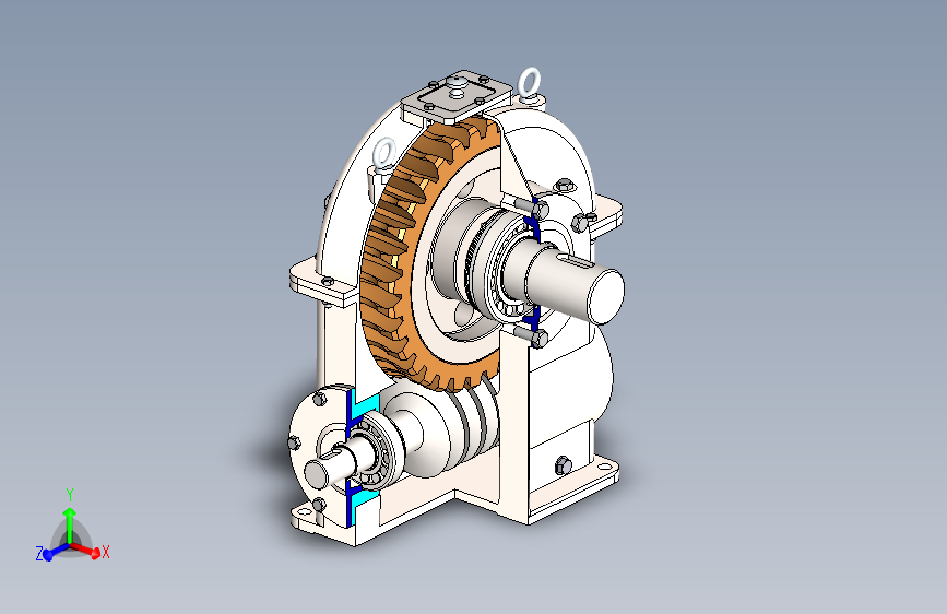 蜗轮传动装置 3D模型SolidWorks三维设计图