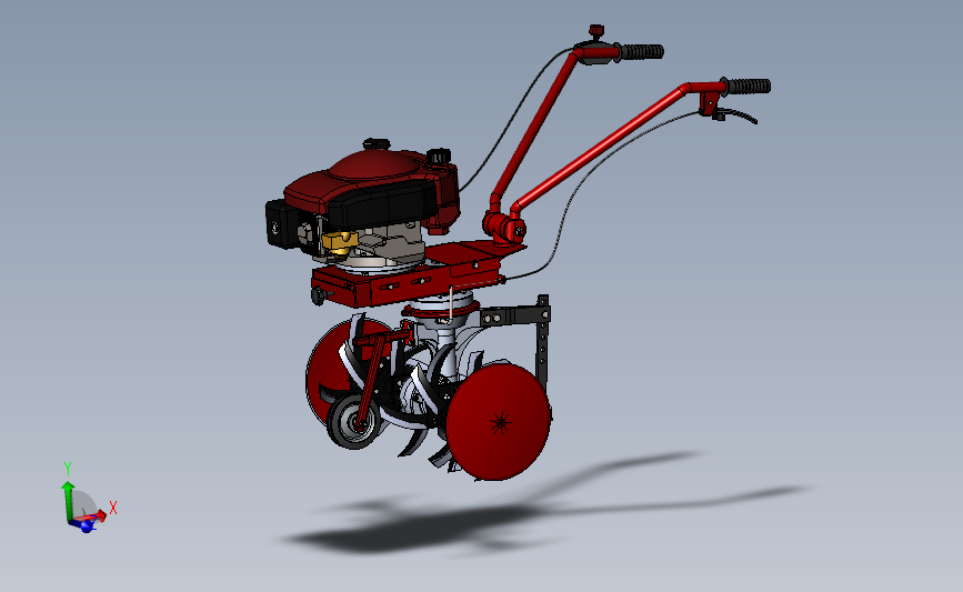 微耕机、旋耕机3D模型SolidWorks三维设计图