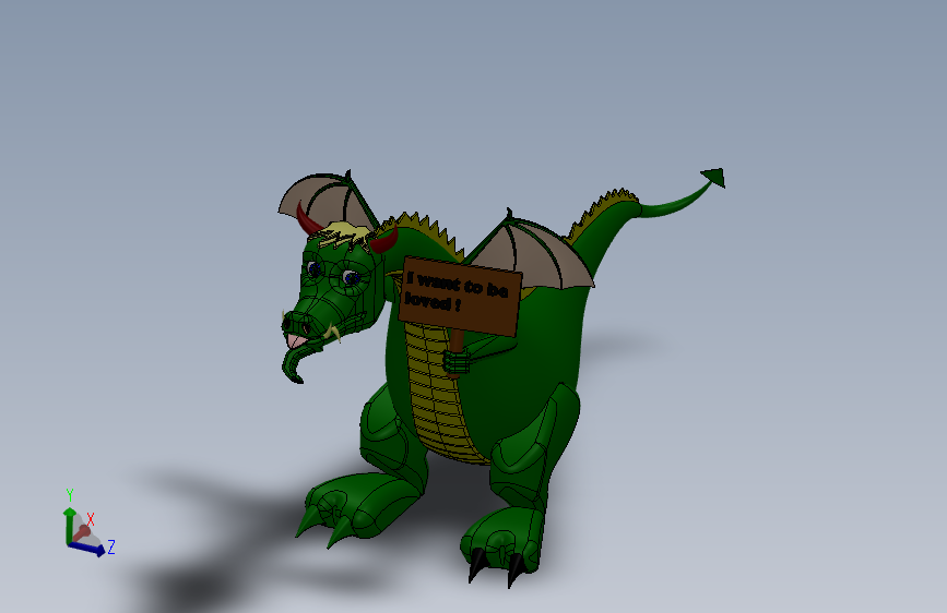 西方的龙 3D模型SolidWorks三维设计图