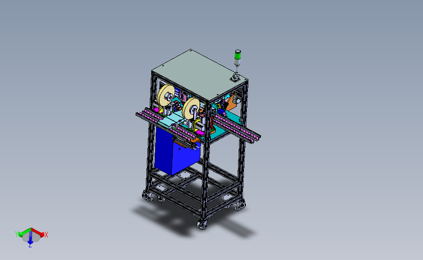 希捷硬盘自动贴标签机3D模型SolidWorks三维设计图