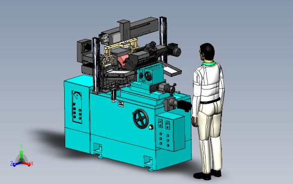 无心磨床上料 3D模型SolidWorks三维设计图