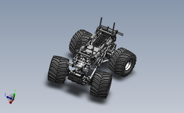 详细汽车底盘及其车轮装配体3D模型SolidWorks三维设计图