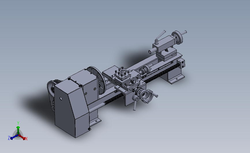 微型车床3D模型SolidWorks三维设计图