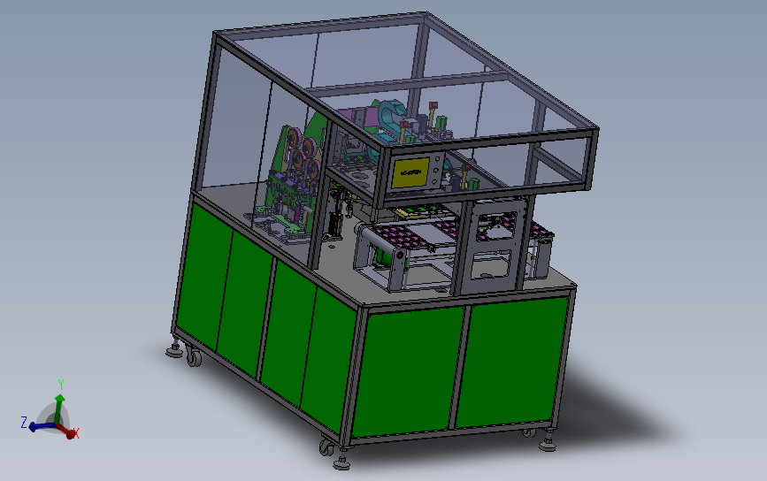 小方型电池底部自动贴胶机(含工程图+清单BOM) 3D模型SolidWorks三维设计图