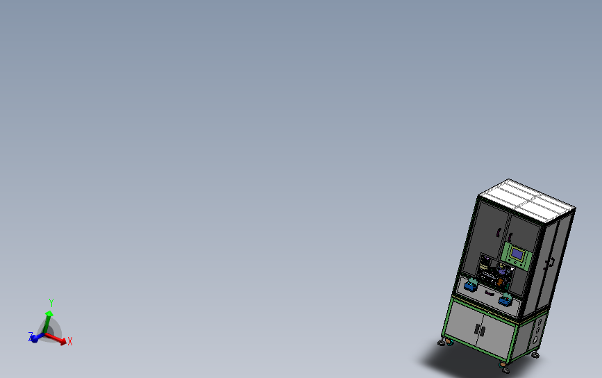 气缸型式的自动汽车连接器插针机 3D模型SolidWorks三维设计图