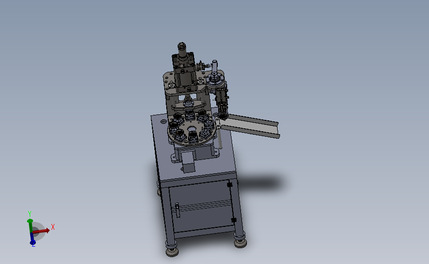 气动冲压回转设备 铆接转盘工装 3D模型SolidWorks三维设计图