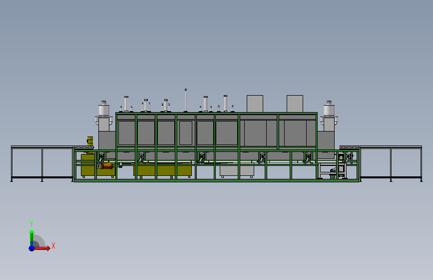 汽车发动机缸体缸盖抬起步进式清洗机 3D模型SolidWorks三维设计图
