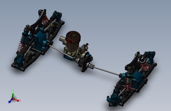 汽车动力传动系统 3D模型SolidWorks三维设计图