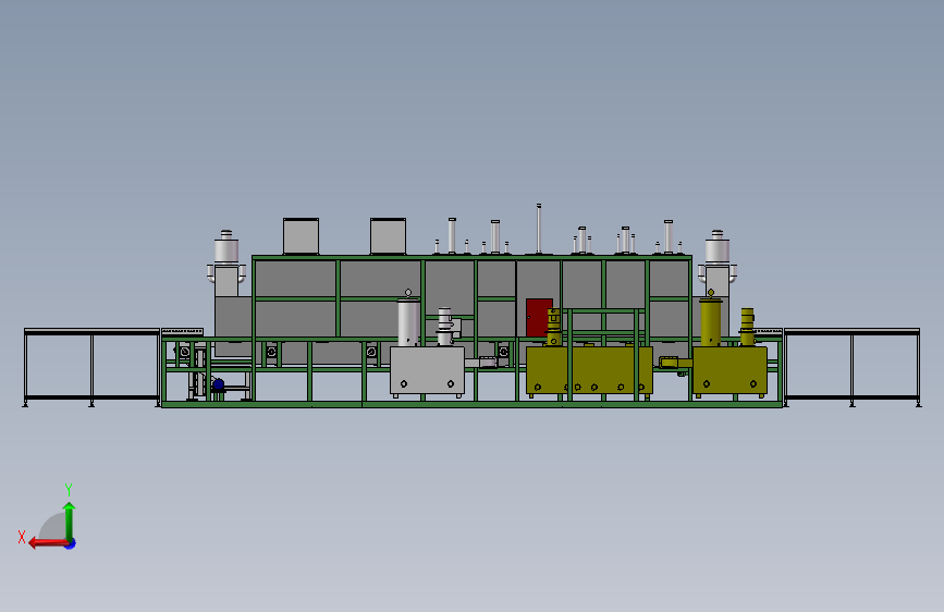 汽车发动机缸体缸盖抬起步进式清洗机 3D模型SolidWorks三维设计图