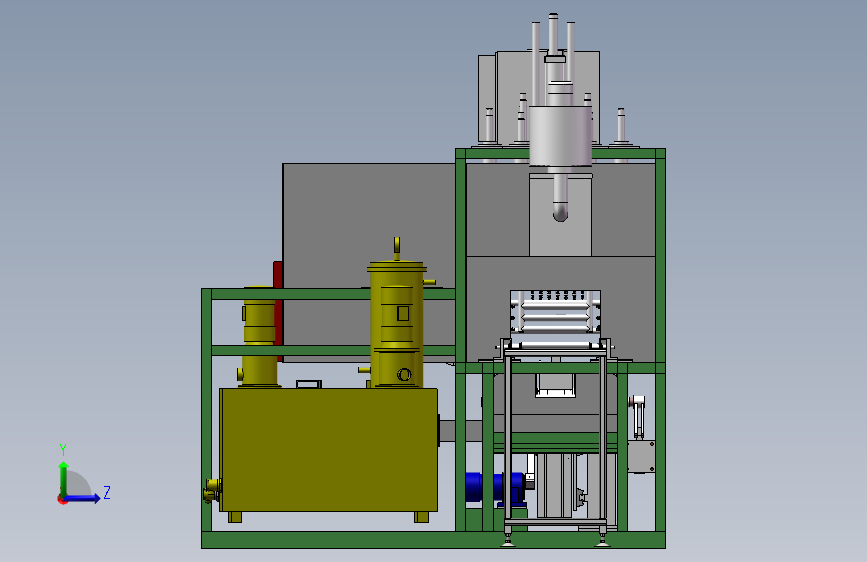 汽车发动机缸体缸盖抬起步进式清洗机 3D模型SolidWorks三维设计图