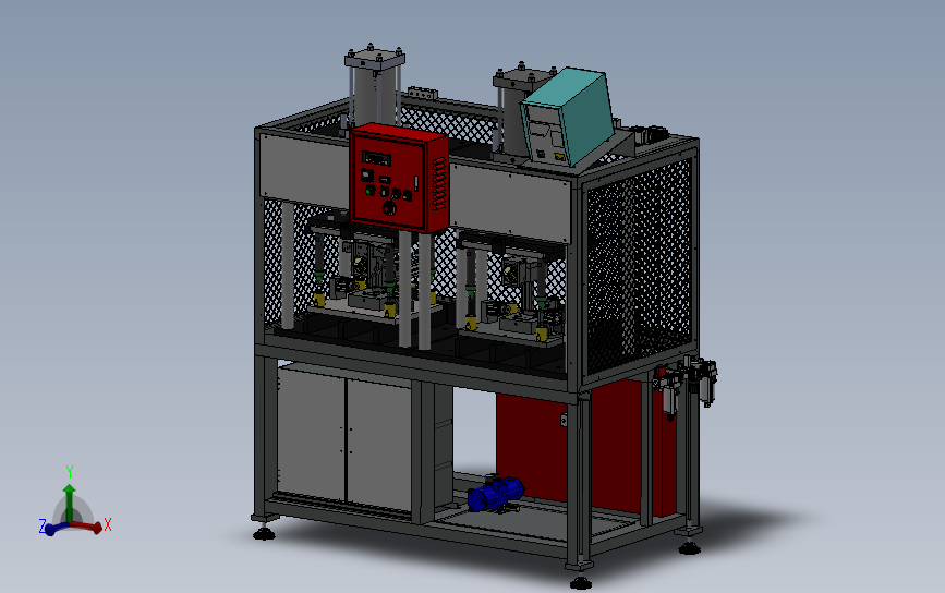 汽车引擎泄漏检测机3D模型SolidWorks三维设计图